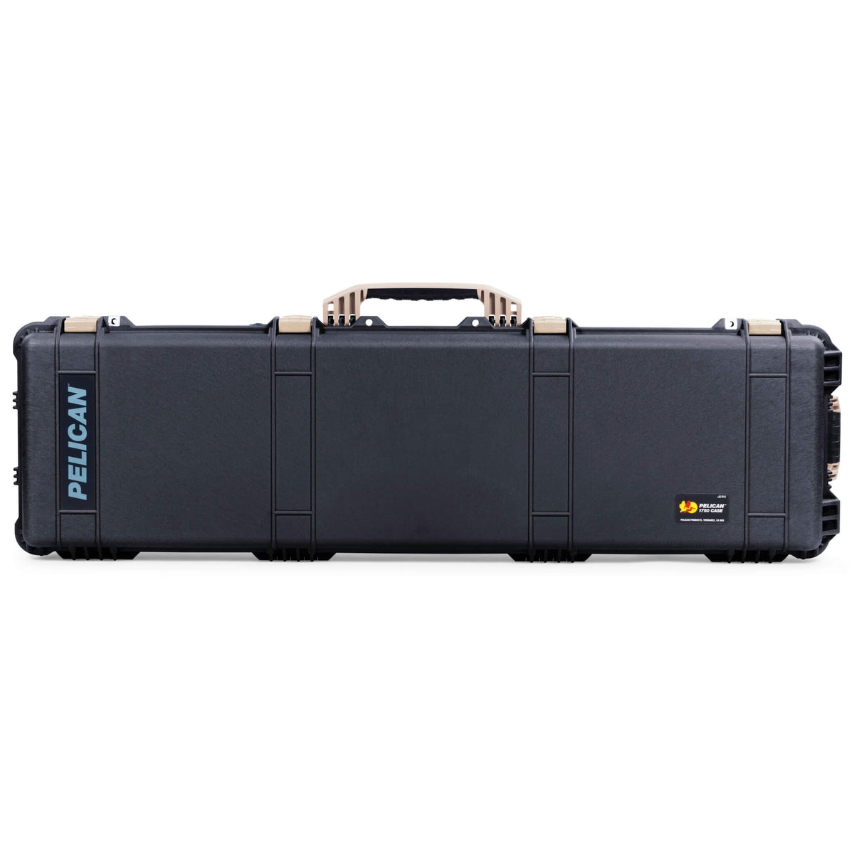 Pelican 1750 Protector Long Case, Black with Desert Tan Handles &amp; Latches (Gen2) ColorCase 