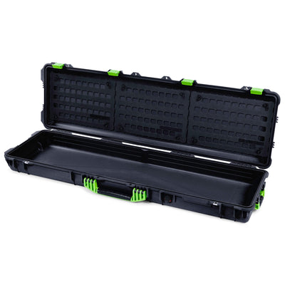Pelican 1750 Protector Long Case, Black with Lime Green Handles & Latches (Gen2) EZ-Click™ MOLLE Panels Only ColorCase 017500-0400-110-300