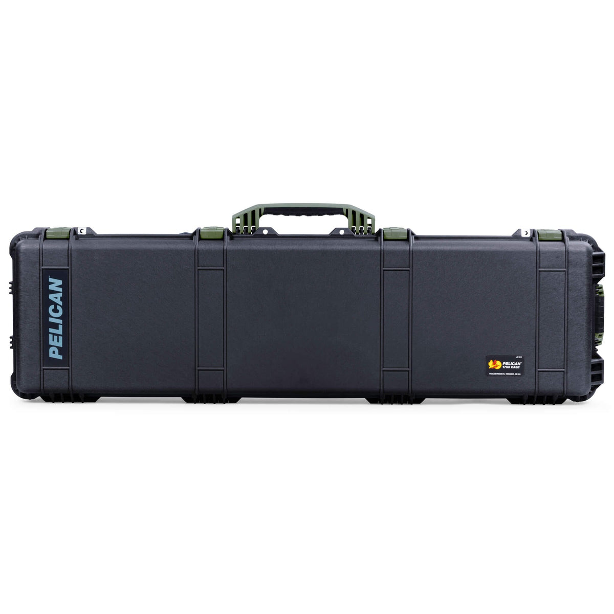 Pelican 1750 Protector Long Case, Black with OD Green Handles &amp; Latches (Gen2) ColorCase 