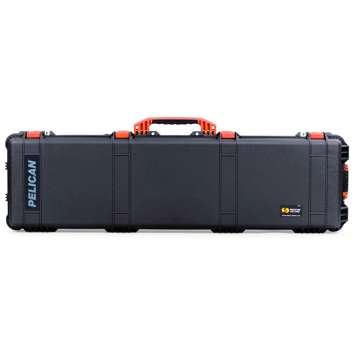 Pelican 1750 Protector Long Case, Black with Orange Handles &amp; Latches (Gen2) ColorCase 