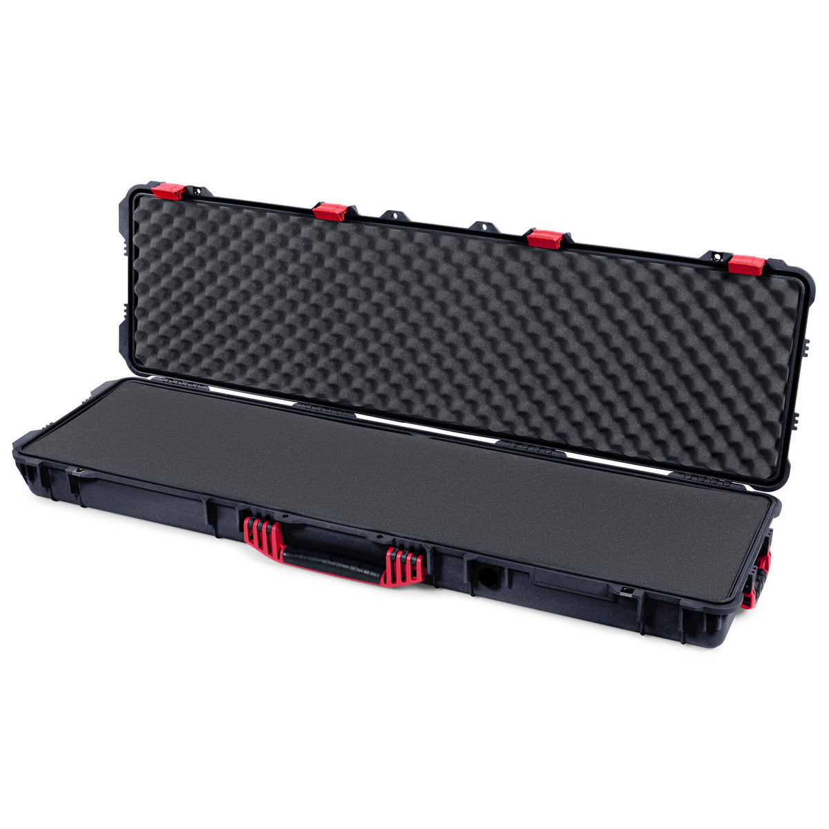 Pelican 1750 Protector Long Case, Black with Red Handles &amp; Latches (Gen2) Pick &amp; Pluck Foam with Convoluted Lid Foam ColorCase 017500-0001-110-320