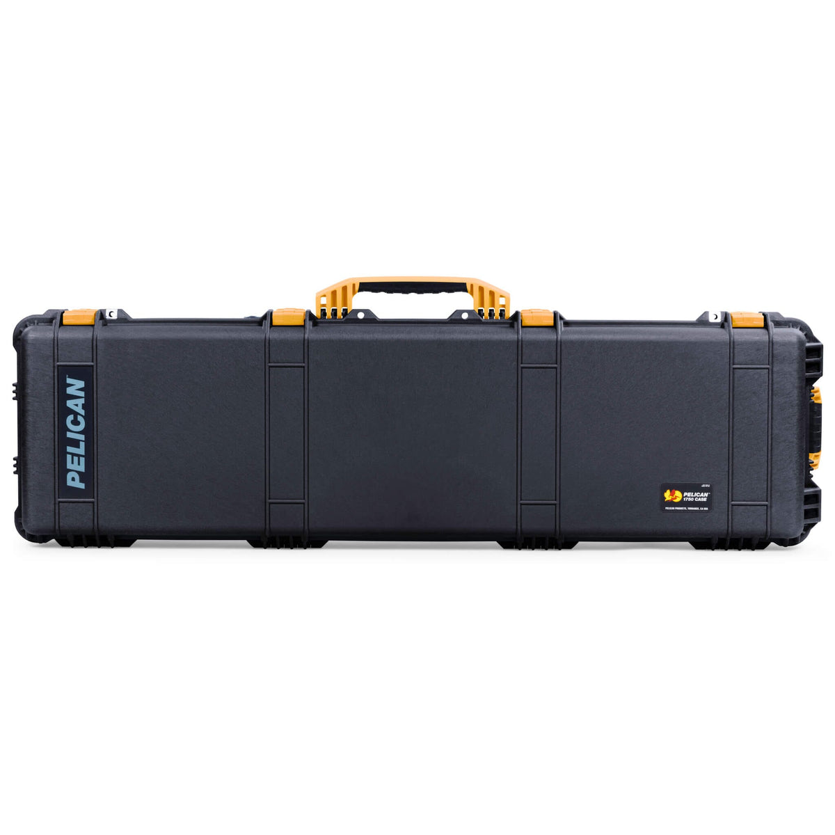 Pelican 1750 Protector Long Case, Black with Yellow Handles &amp; Latches (Gen2) ColorCase 