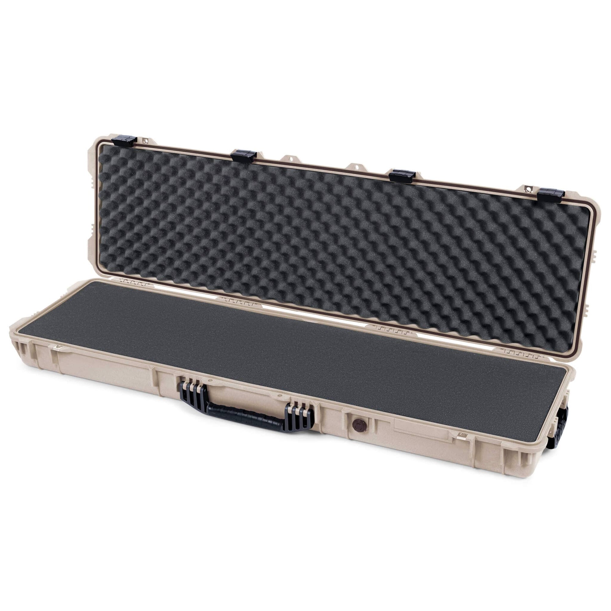 Pelican 1750 Protector Long Case, Desert Tan with Black Handles & Latches (Gen2) Solid Foam with Convoluted Lid Foam ColorCase 017500-0002-310-110
