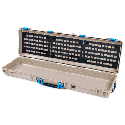 Pelican 1750 Protector Long Case, Desert Tan with Blue Handles & Latches (Gen2) EZ-Click™ MOLLE Panels Only ColorCase 017500-0400-310-120