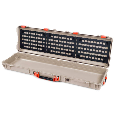 Pelican 1750 Protector Long Case, Desert Tan with Orange Handles & Latches (Gen2) EZ-Click™ MOLLE Panels Only ColorCase 017500-0400-310-150
