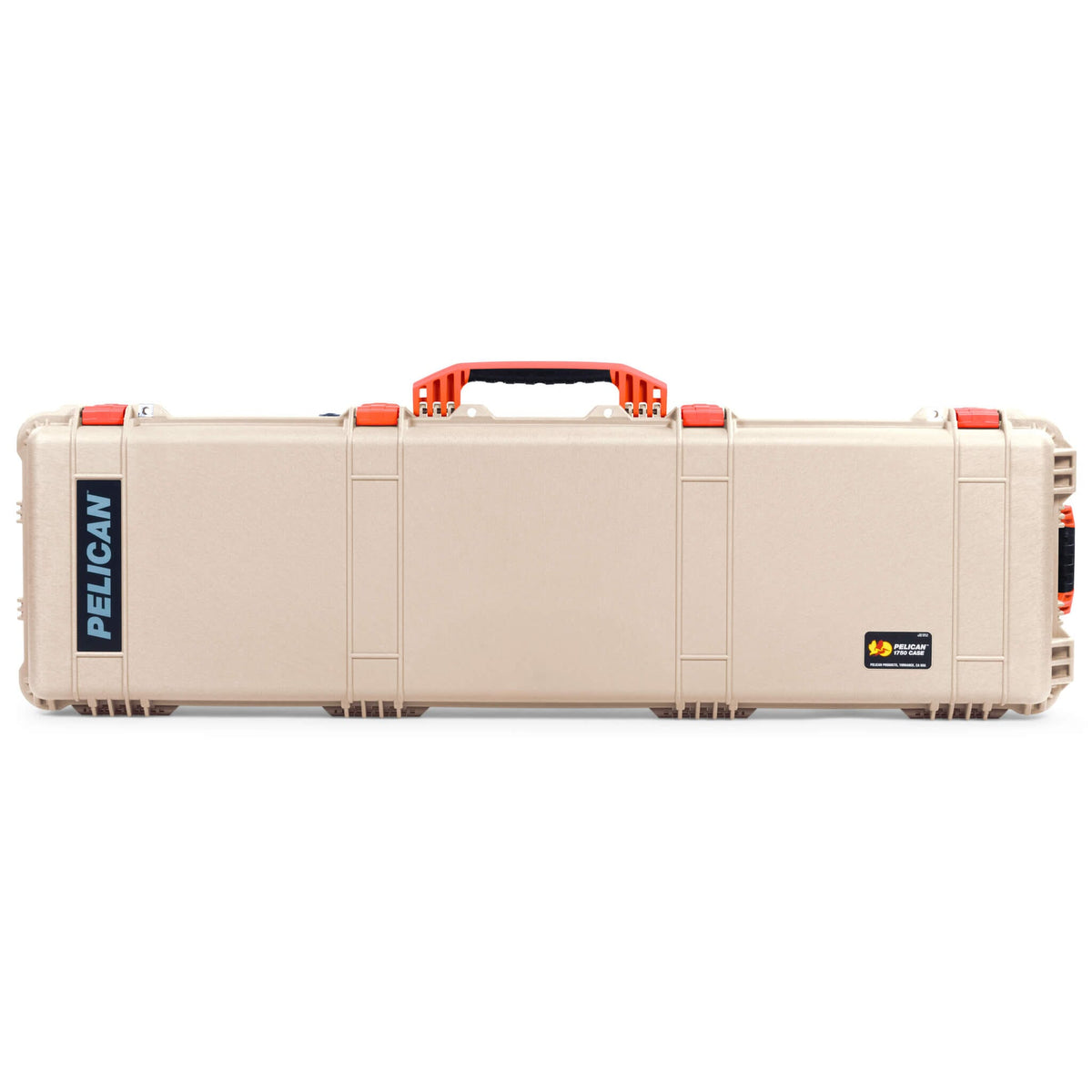 Pelican 1750 Protector Long Case, Desert Tan with Orange Handles &amp; Latches (Gen2) ColorCase 