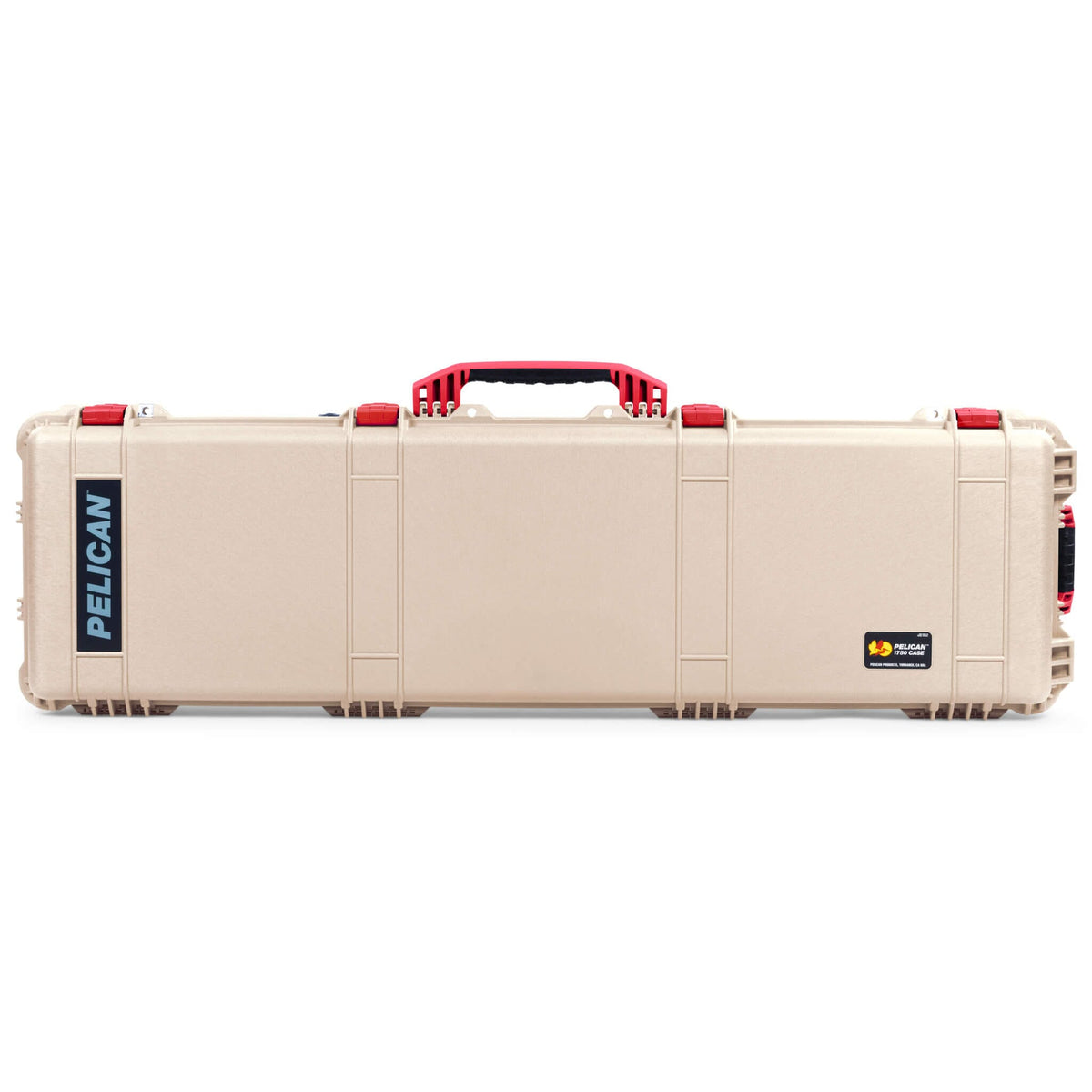 Pelican 1750 Protector Long Case, Desert Tan with Red Handles &amp; Latches (Gen2) ColorCase 