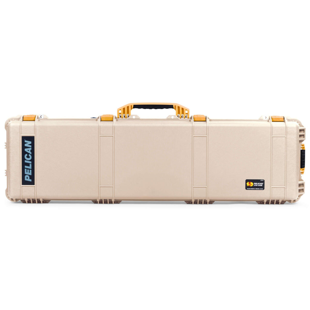 Pelican 1750 Protector Long Case, Desert Tan with Yellow Handles &amp; Latches (Gen2) ColorCase 