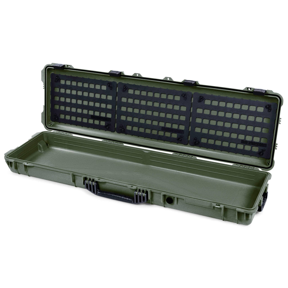 Pelican 1750 Protector Long Case, OD Green with Black Handles &amp; Latches (Gen2) EZ-Click™ MOLLE Panels Only ColorCase 017500-0400-130-110