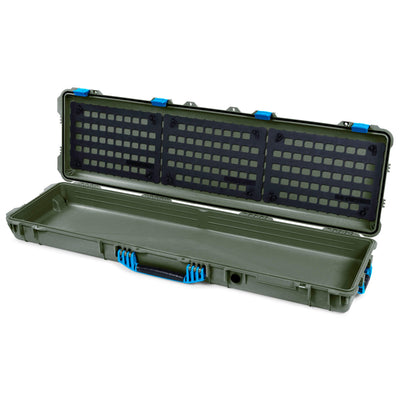 Pelican 1750 Protector Long Case, OD Green with Blue Handles & Latches (Gen2) EZ-Click™ MOLLE Panels Only ColorCase 017500-0400-130-120