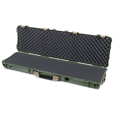 Pelican 1750 Protector Long Case, OD Green with Desert Tan Handles & Latches (Gen2) Solid Foam with Convoluted Lid Foam ColorCase 017500-0002-130-310