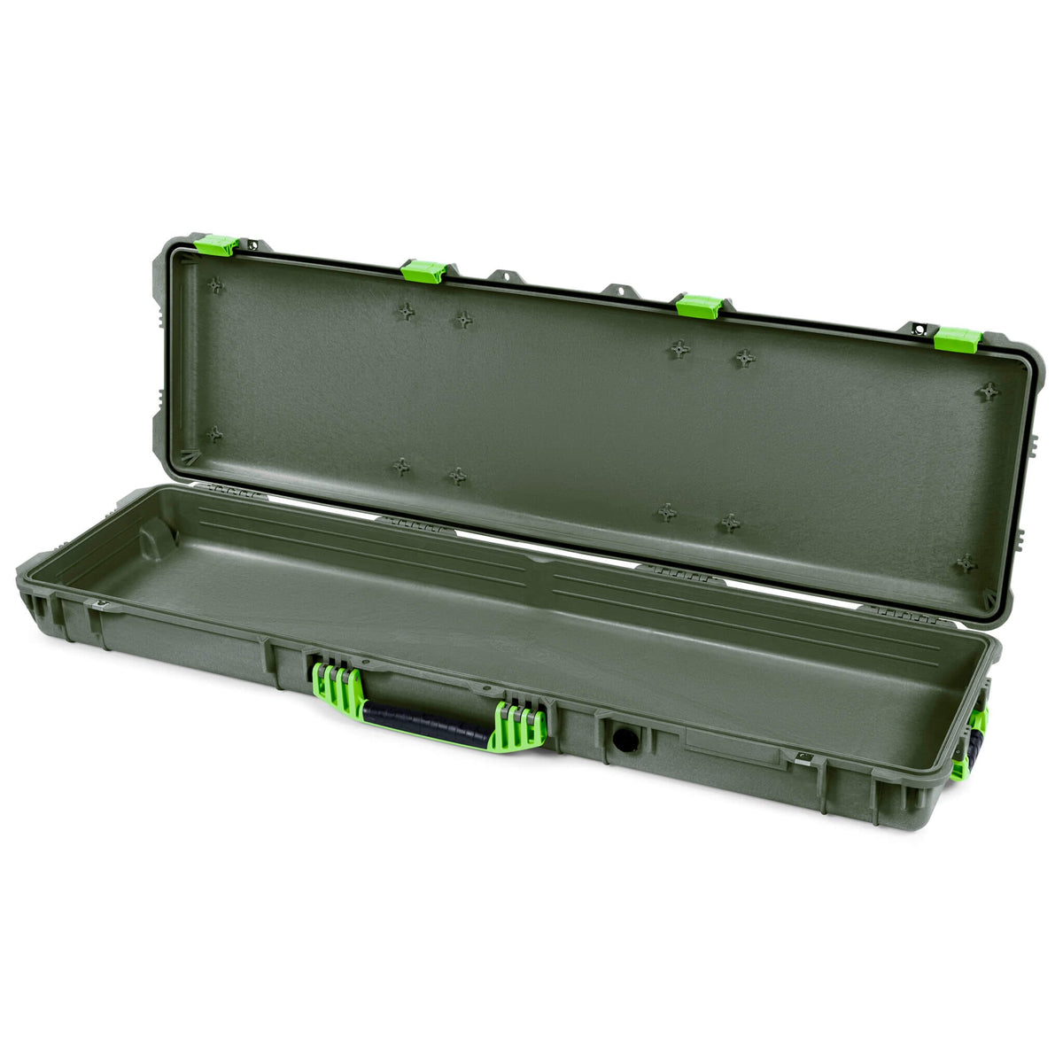 Pelican 1750 Protector Long Case, OD Green with Lime Green Handles &amp; Latches (Gen2) None (Case Only) ColorCase 017500-0000-130-300