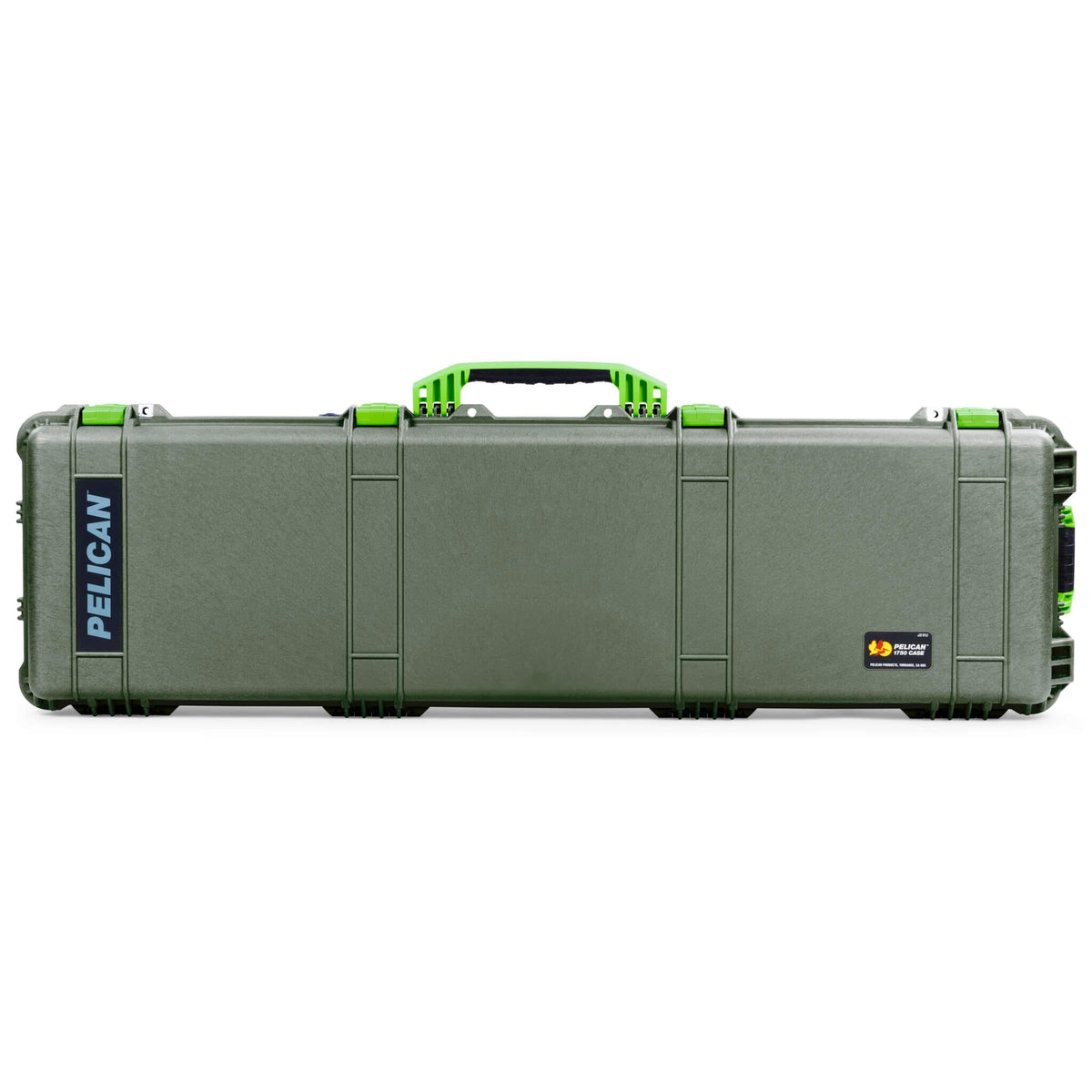 Pelican 1750 Protector Long Case, OD Green with Lime Green Handles &amp; Latches (Gen2) ColorCase 