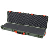 Pelican 1750 Protector Long Case, OD Green with Orange Handles & Latches (Gen2) Solid Foam with Convoluted Lid Foam ColorCase 017500-0002-130-150