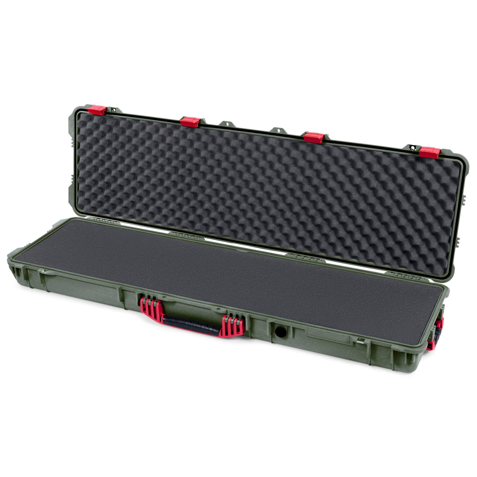 Pelican 1750 Protector Long Case, OD Green with Red Handles & Latches (Gen2) Pick & Pluck Foam with Convoluted Lid Foam ColorCase 017500-0001-130-320