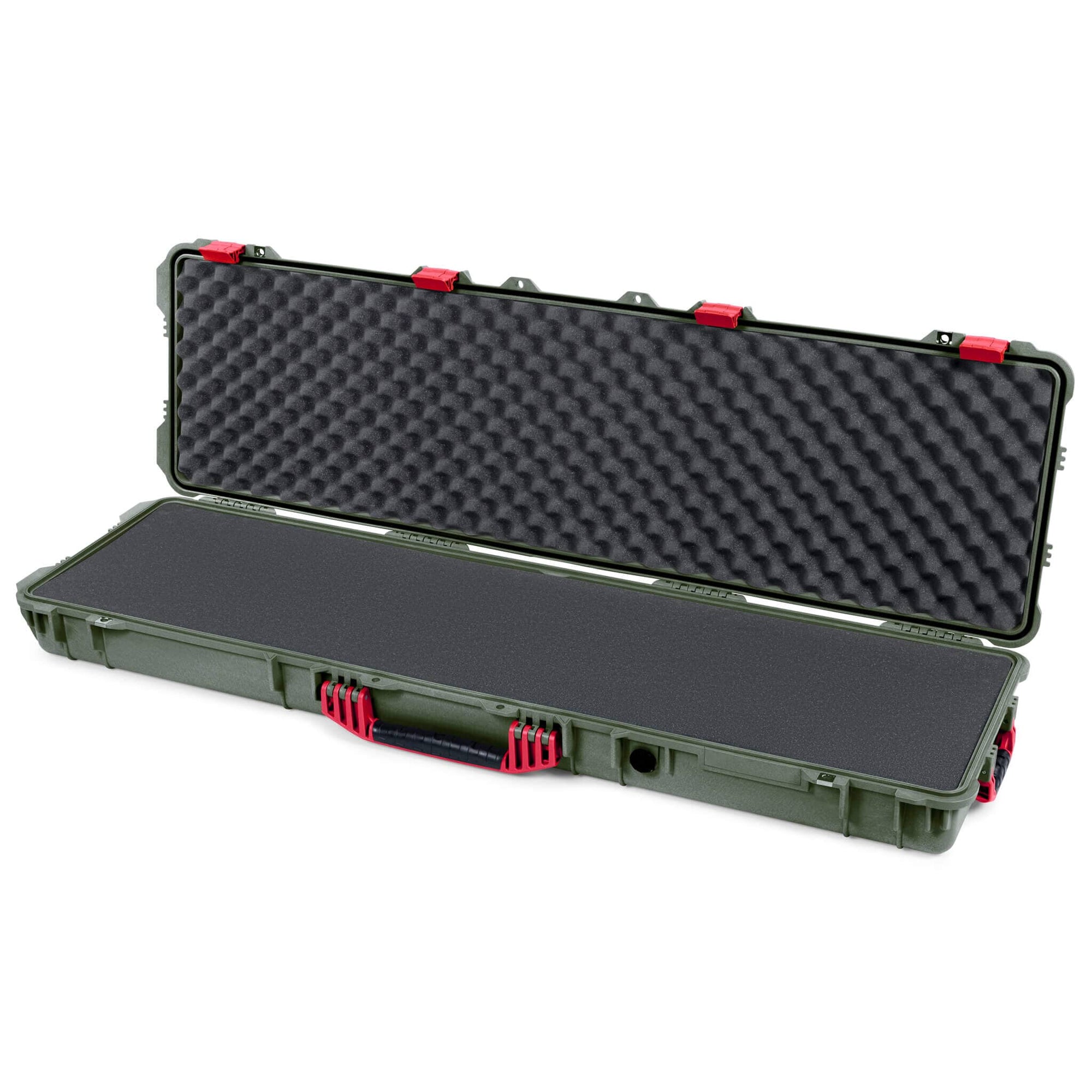 Pelican 1750 Protector Long Case, OD Green with Red Handles & Latches (Gen2) Solid Foam with Convoluted Lid Foam ColorCase 017500-0002-130-320