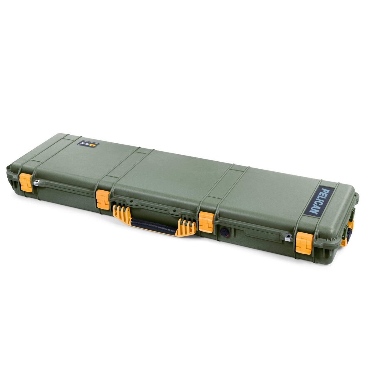 Pelican 1750 Protector Long Case, OD Green with Yellow Handles &amp; Latches (Gen2) ColorCase 