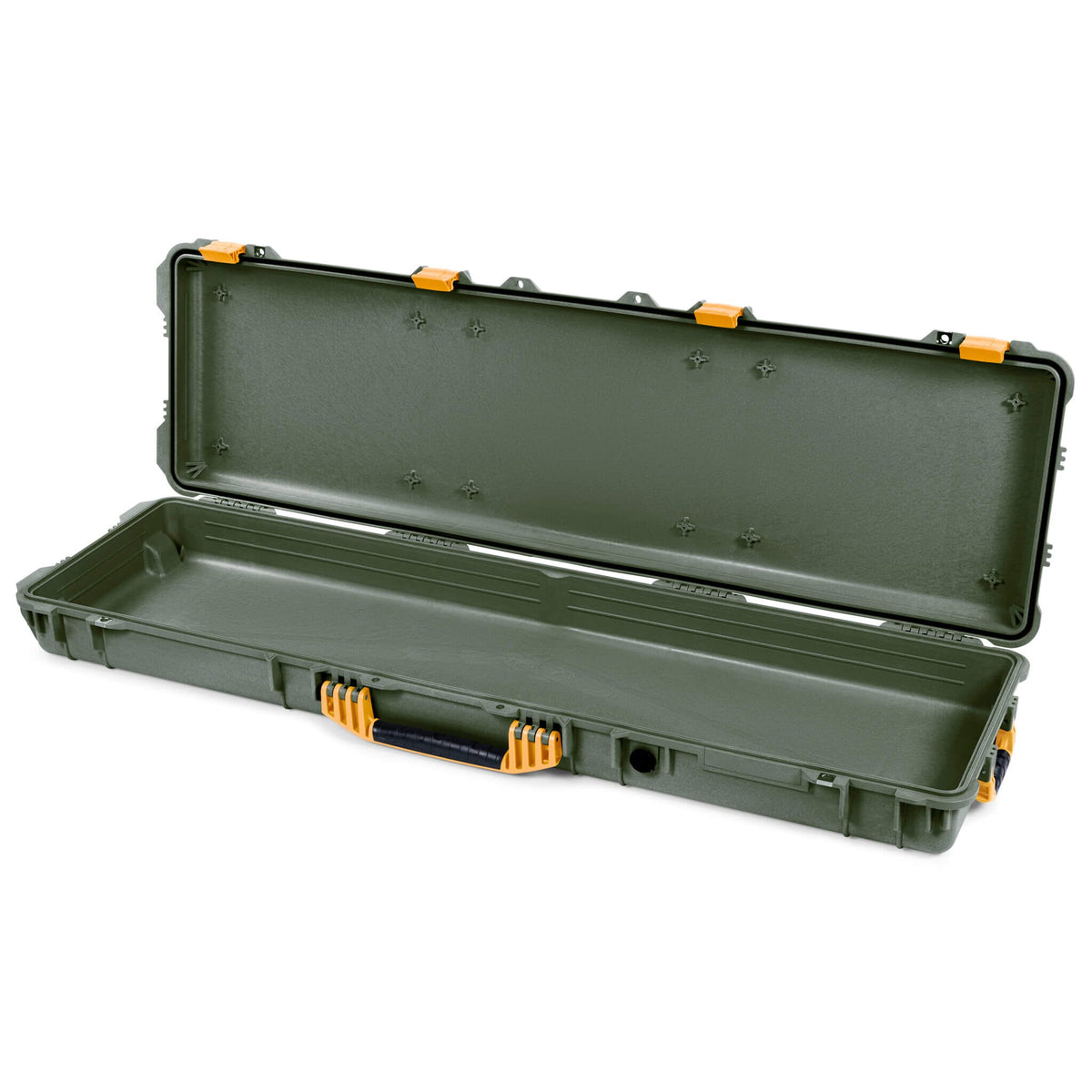Pelican 1750 Protector Long Case, OD Green with Yellow Handles &amp; Latches (Gen2) None (Case Only) ColorCase 017500-0000-130-240