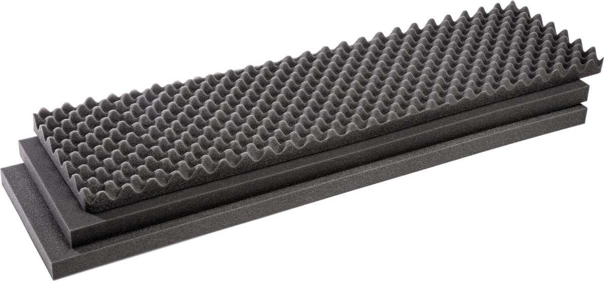 Pelican 1750 foam set - 3 Piece replacement foam set. 1 solid, 1 pluck, &amp; 1 convoluted lid foam. ColorCase 