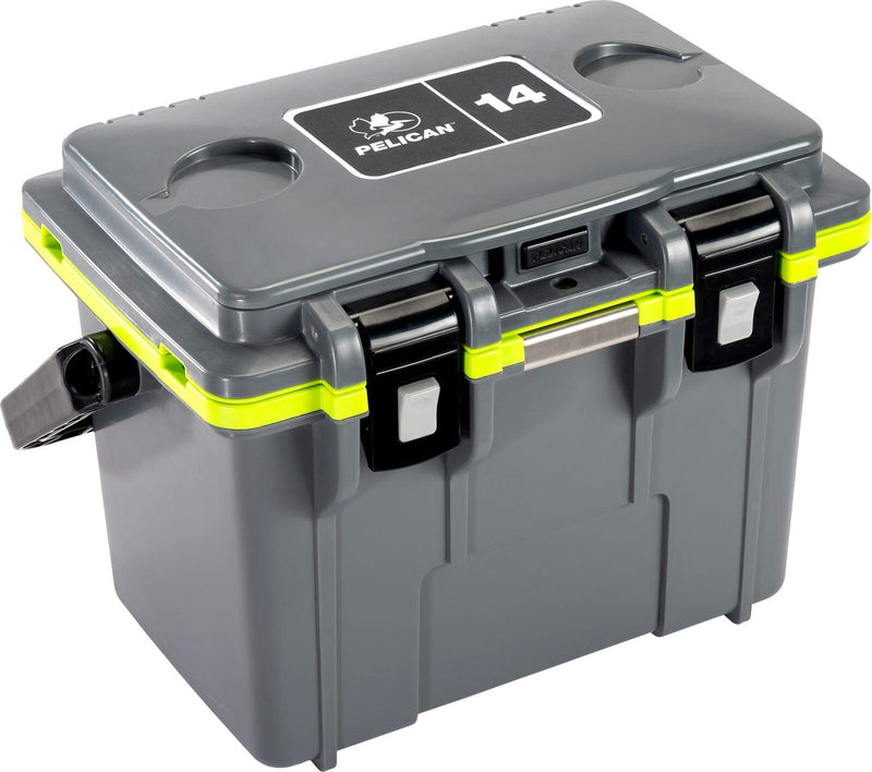 Pelican 14QT Personal Cooler Dark Gray / Green ColorCase 14Q-1-DKGRYEGRN