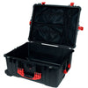 Pelican 1610 Case, Black with Red Handles and Latches Mesh Lid Organizer Only ColorCase 016100-0100-110-320