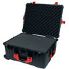 Pelican 1610 Case, Black with Red Handles and Latches Pick & Pluck Foam with Convolute Lid Foam ColorCase 016100-0001-110-320