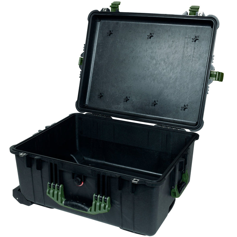 Pelican 1610 Case, Black with OD Green Handles and Latches ColorCase 