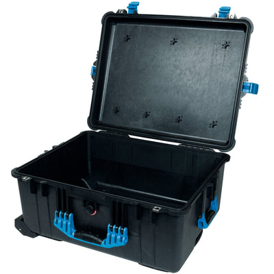 Pelican 1610 Case, Black with Blue Handles and Latches None (Case Only) ColorCase 016100-0000-110-120