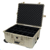 Pelican 1610 Case, Desert Tan Black Padded Nylon Dividers with Convolute Lid Foam ColorCase 016100-0010-310-310