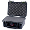 Pelican 1120 Case, Black with OD Green Latches Pick & Pluck Foam with Convolute Lid Foam ColorCase 011200-0001-110-130