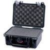 Pelican 1120 Case, Black with Silver Latches Pick & Pluck Foam with Convolute Lid Foam ColorCase 011200-0001-110-180