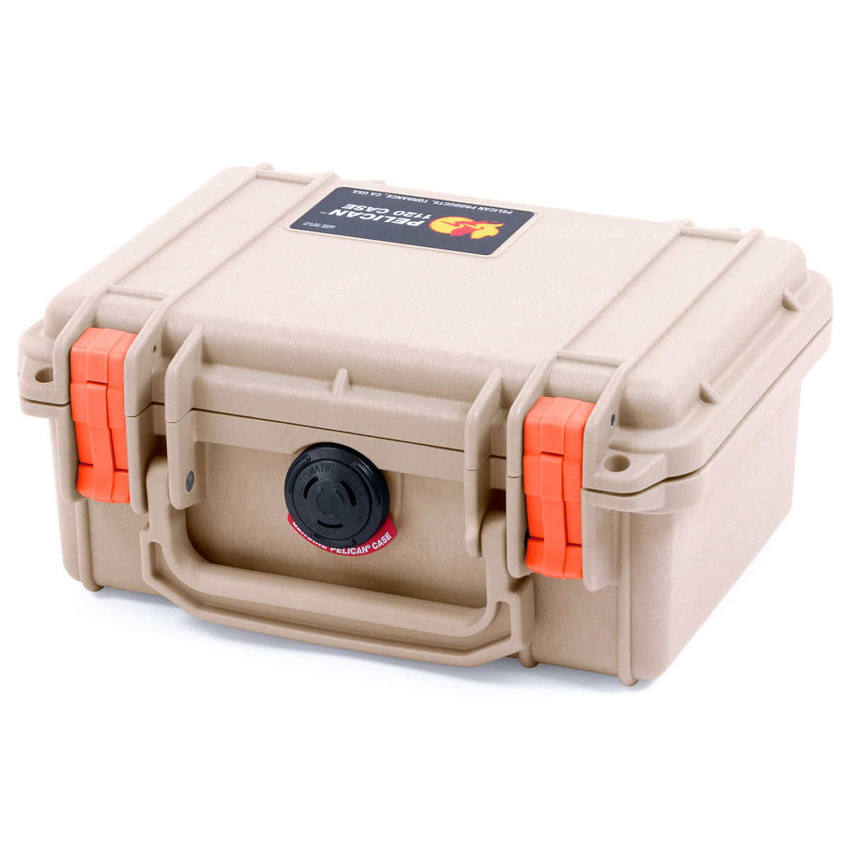 Pelican 1120 Case, Desert Tan with Orange Latches ColorCase 