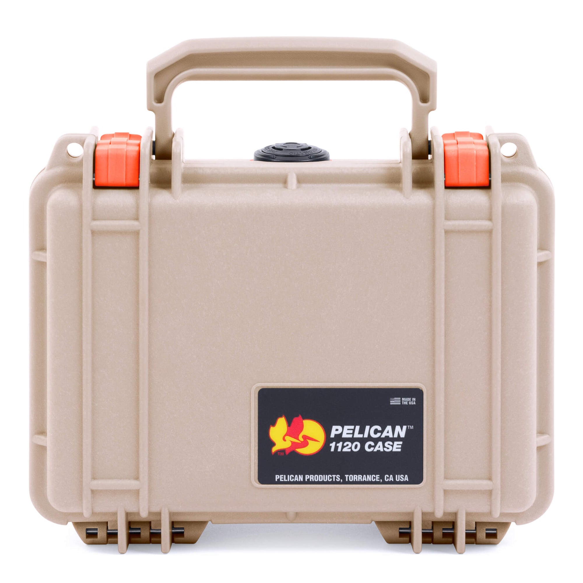 Pelican 1120 Case, Desert Tan with Orange Latches ColorCase 