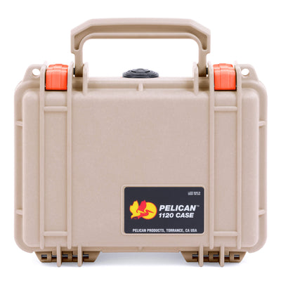 Pelican 1120 Case, Desert Tan with Orange Latches ColorCase