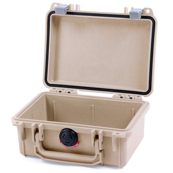 Pelican 1120 Hard Case, Desert Tan with Silver Latches