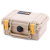 Pelican 1120 Case, Desert Tan with Yellow Latches ColorCase