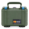 Pelican 1120 Case, OD Green with Blue Latches ColorCase
