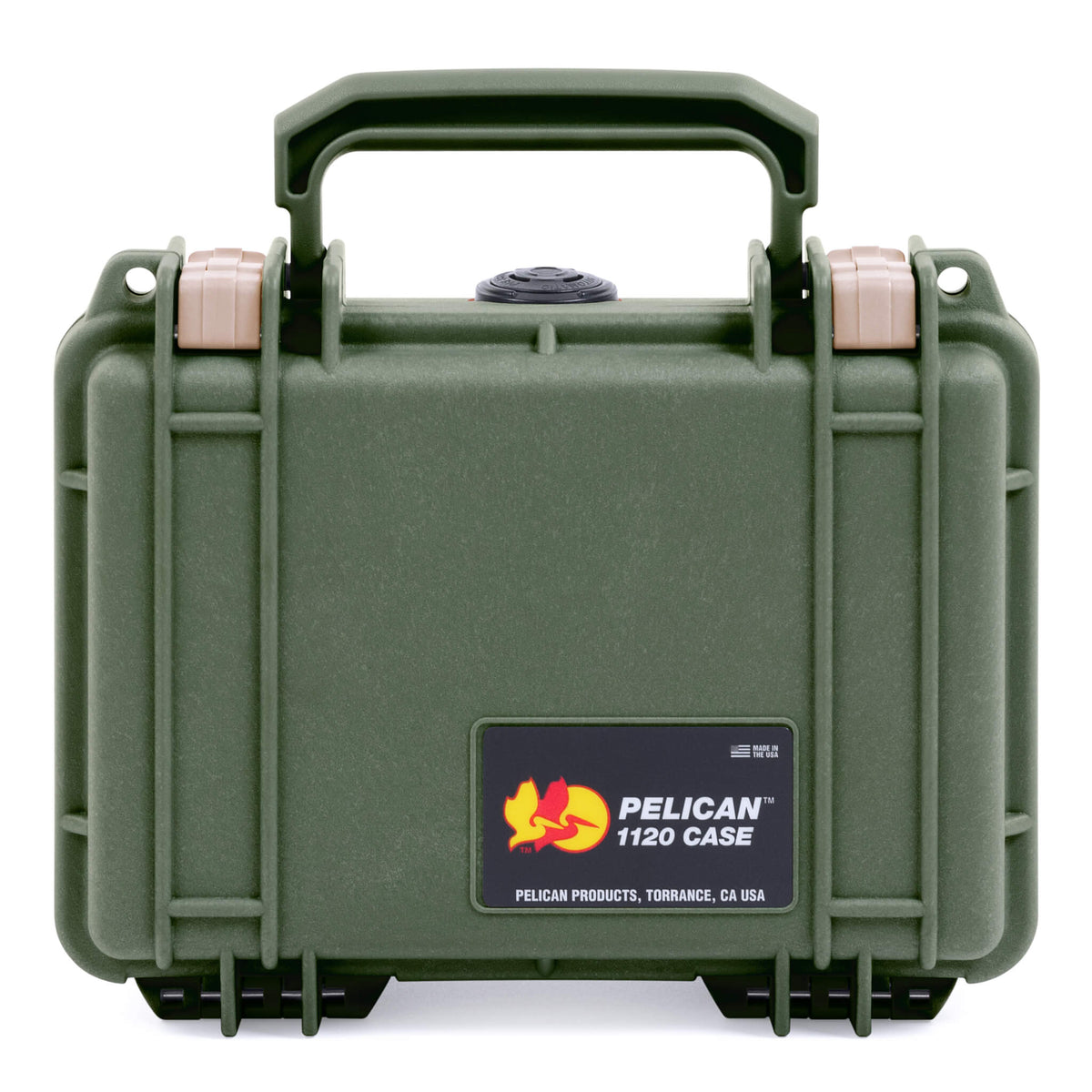 Pelican 1120 Case, OD Green with Desert Tan Latches ColorCase 