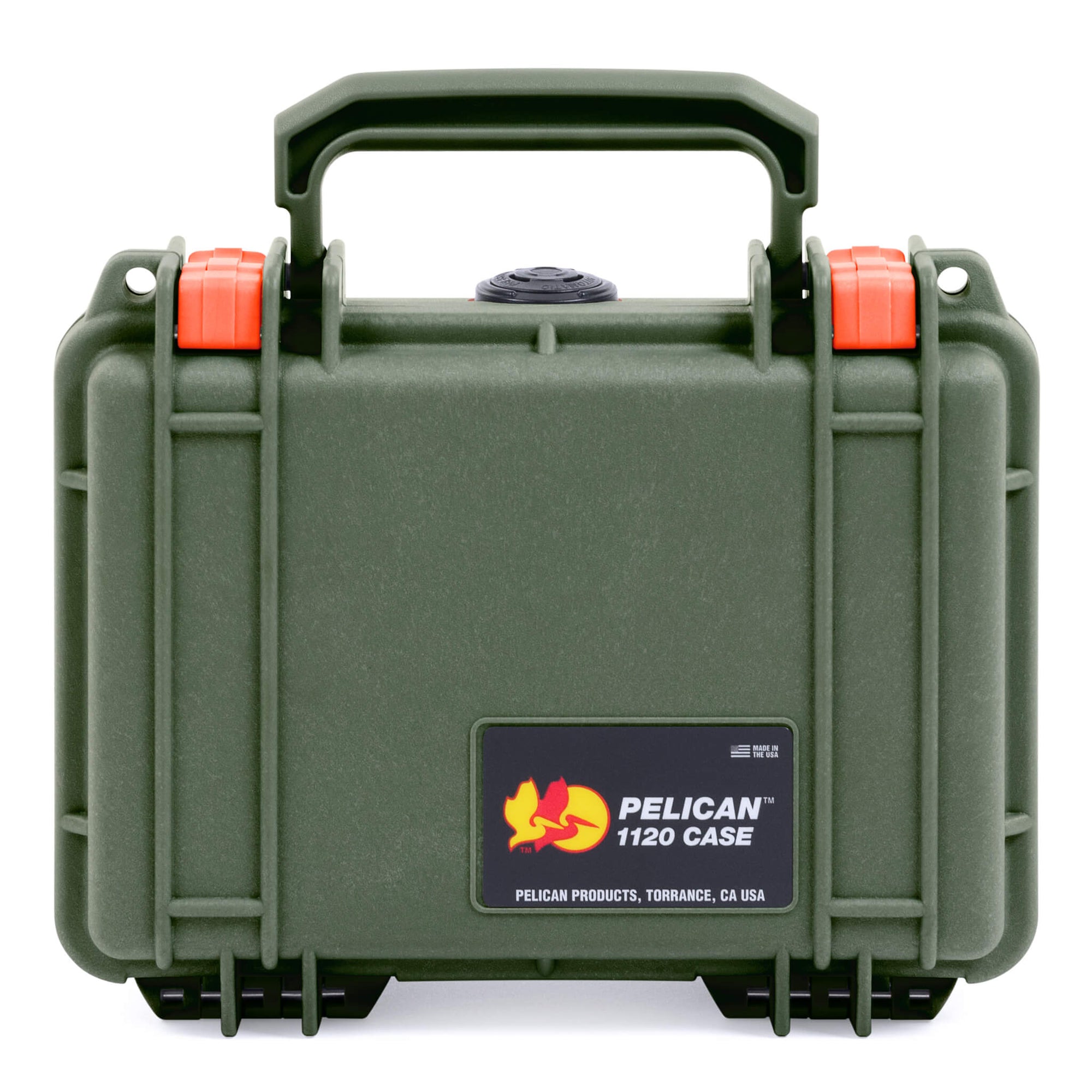 Pelican 1120 Case, OD Green with Orange Latches ColorCase 