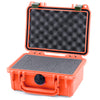 Pelican 1120 Case, Orange with OD Green Latches Pick & Pluck Foam with Convolute Lid Foam ColorCase 011200-0001-150-130