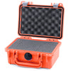 Pelican 1120 Case, Orange with Silver Latches Pick & Pluck Foam with Convolute Lid Foam ColorCase 011200-0001-150-180