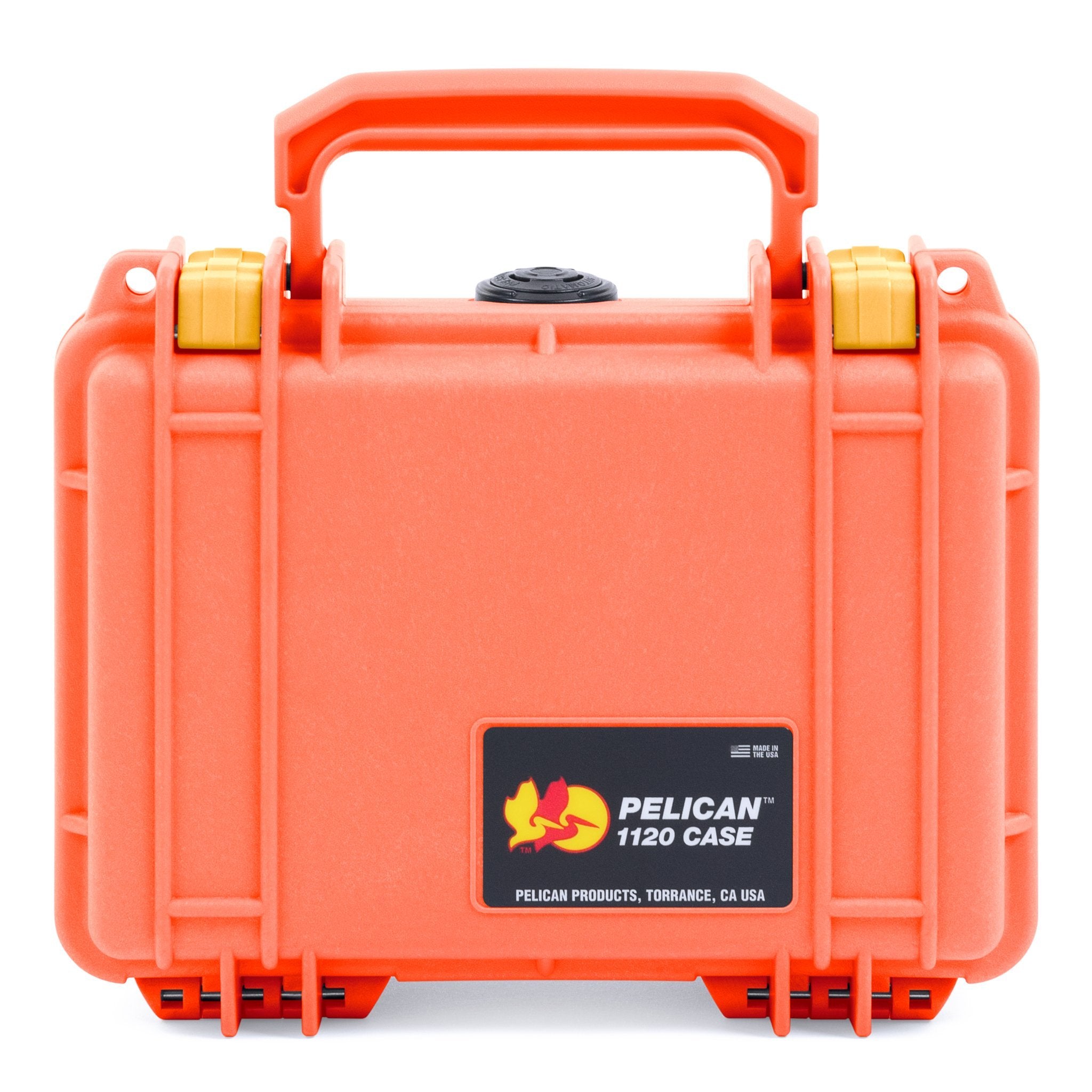 Pelican 1120 Orange Hard Case - Yellow Latches - Waterproof