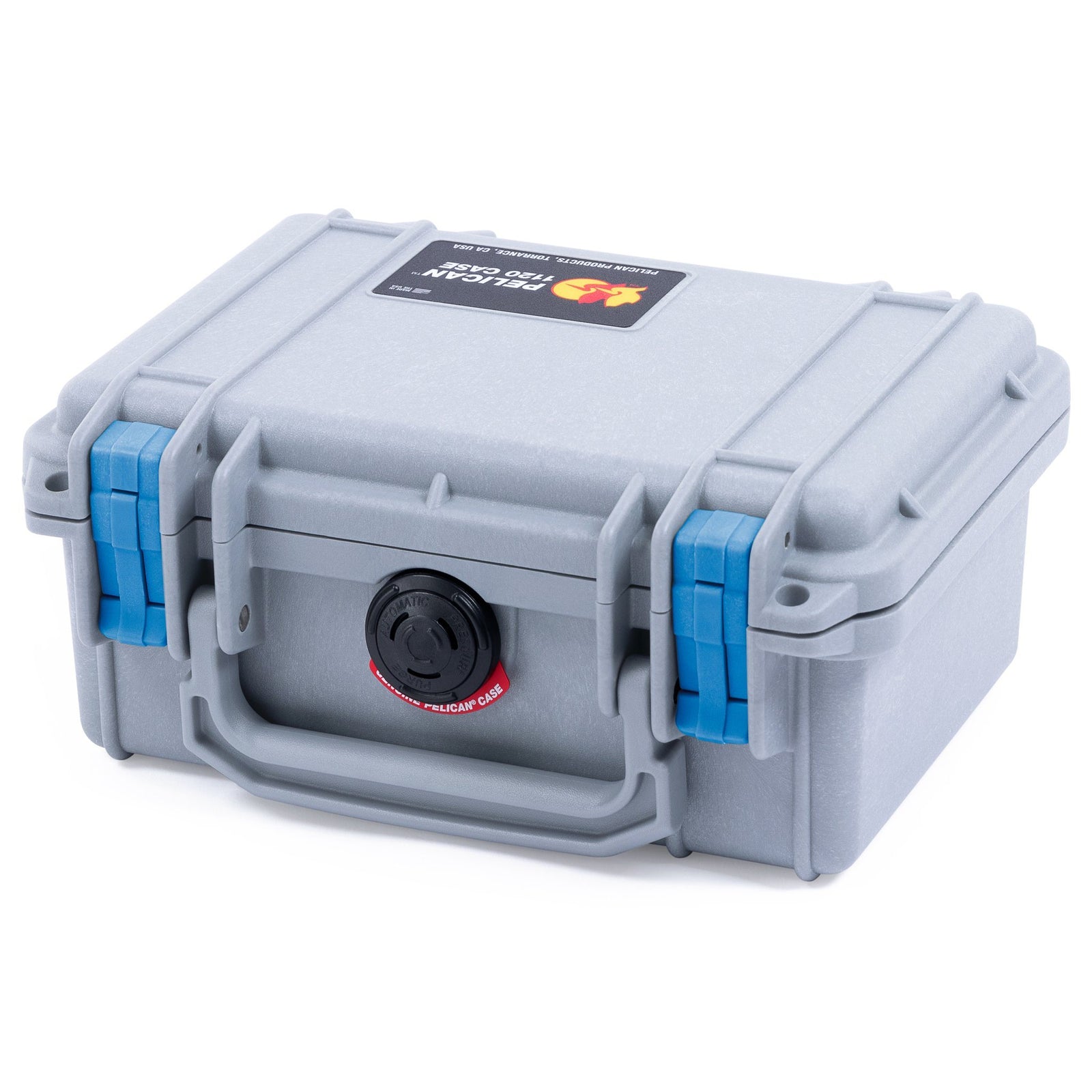 Pelican 1120 Case, Silver with Blue Latches ColorCase 