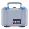 Pelican 1120 Case, Silver with Blue Latches ColorCase