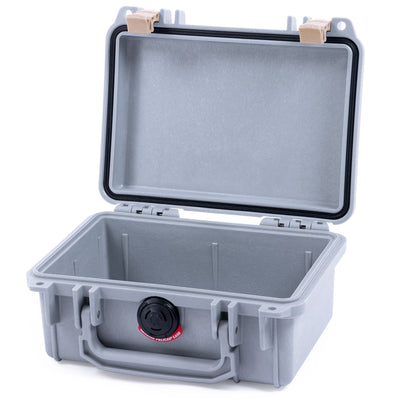 Pelican 1120 Case, Silver with Desert Tan Latches None (Case Only) ColorCase 011200-0000-180-310