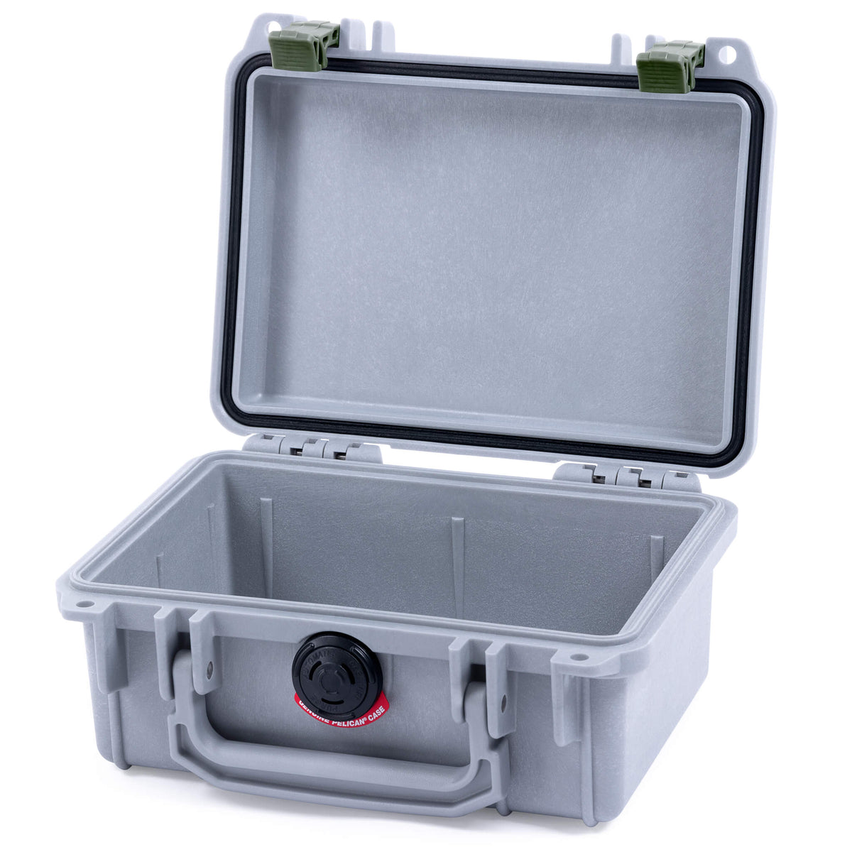 Pelican 1120 Case, Silver with OD Green Latches None (Case Only) ColorCase