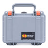 Pelican 1120 Case, Silver with Orange Latches ColorCase