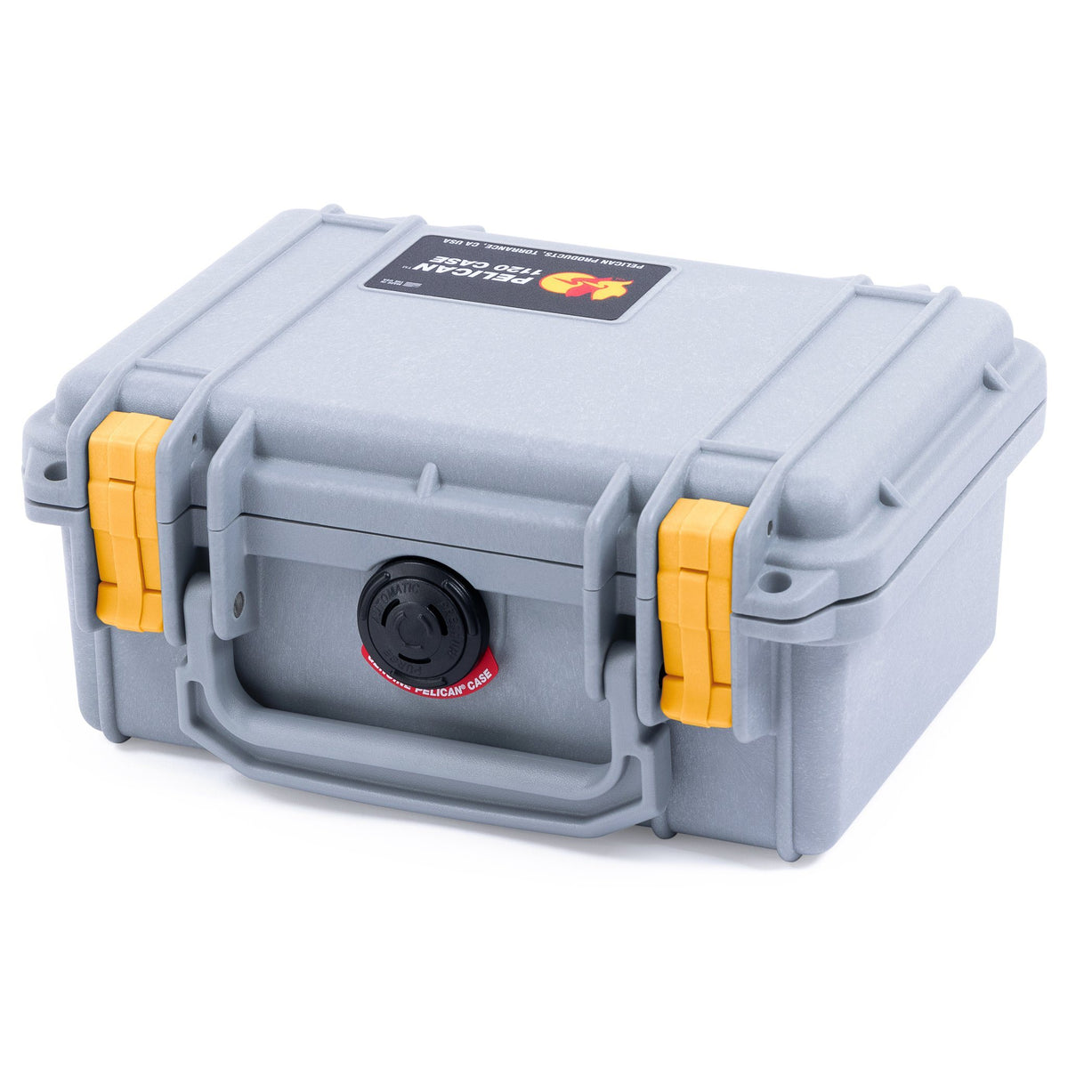 Pelican 1120 Case, Silver with Yellow Latches ColorCase 