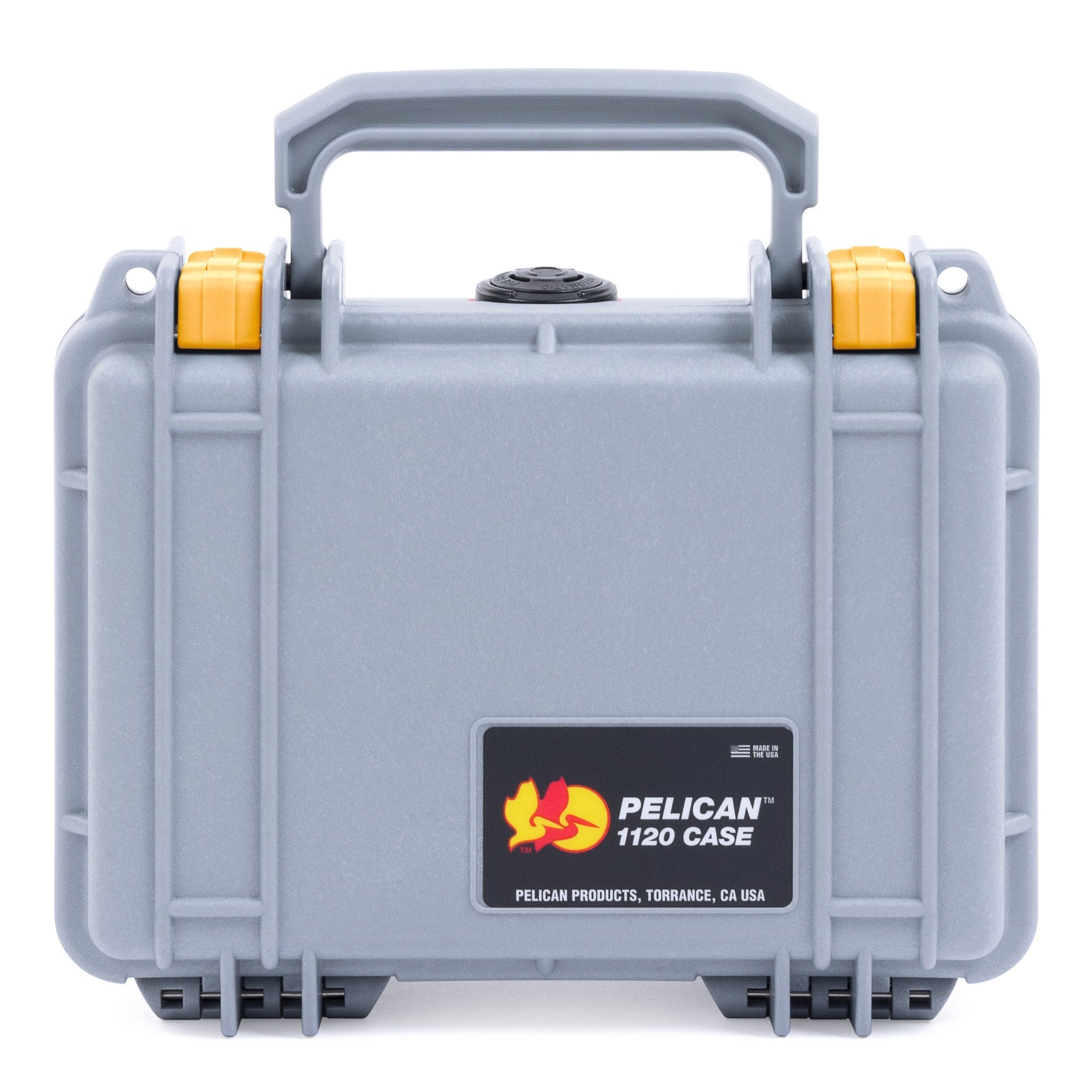 Pelican 1120 Case, Silver with Yellow Latches ColorCase 