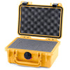 Pelican 1120 Case, Yellow with Black Latches Pick & Pluck Foam with Convolute Lid Foam ColorCase